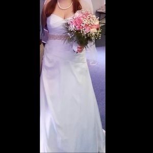 Wedding dress and sash